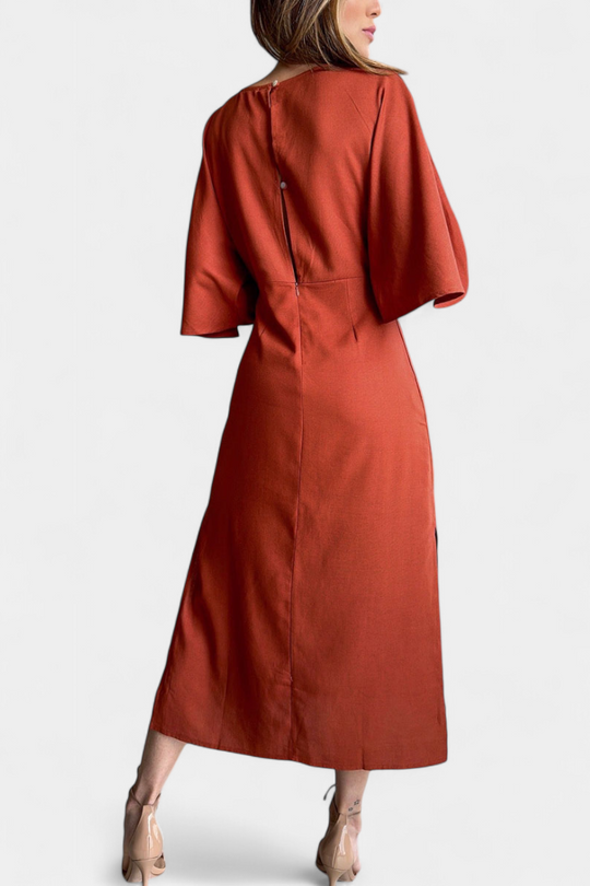 Leontine – Dress with Ties and Kimono Sleeves