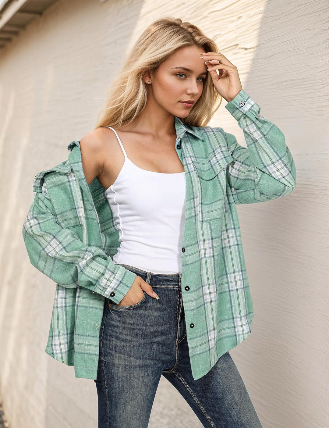 Taryn – Casual Plaid Button-Up Shirt for Women