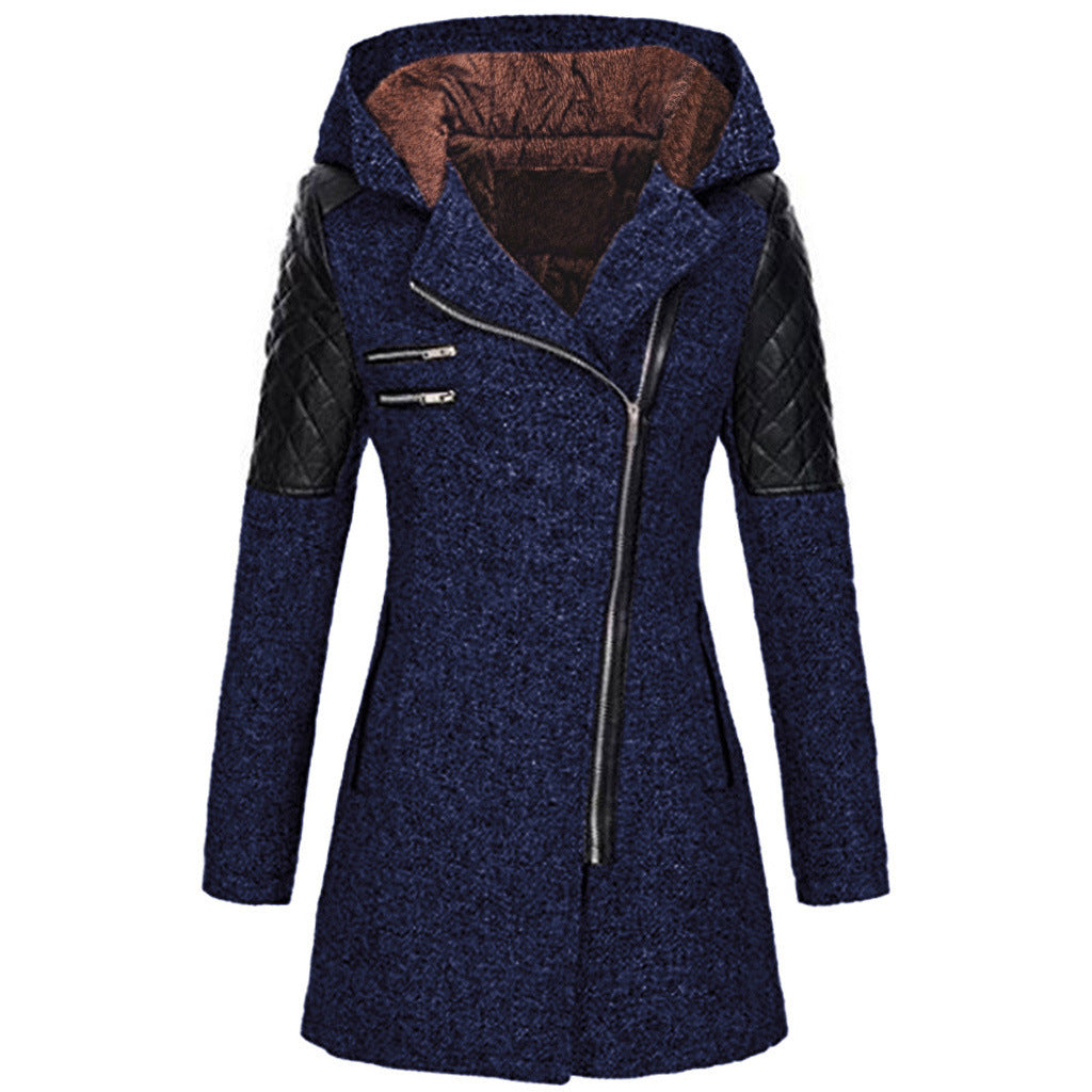 Shane – Hooded Wool-Blend Asymmetrical Coat for Women