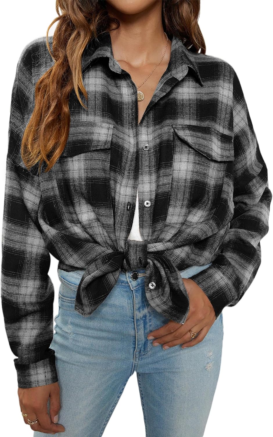 Taryn – Casual Plaid Button-Up Shirt for Women