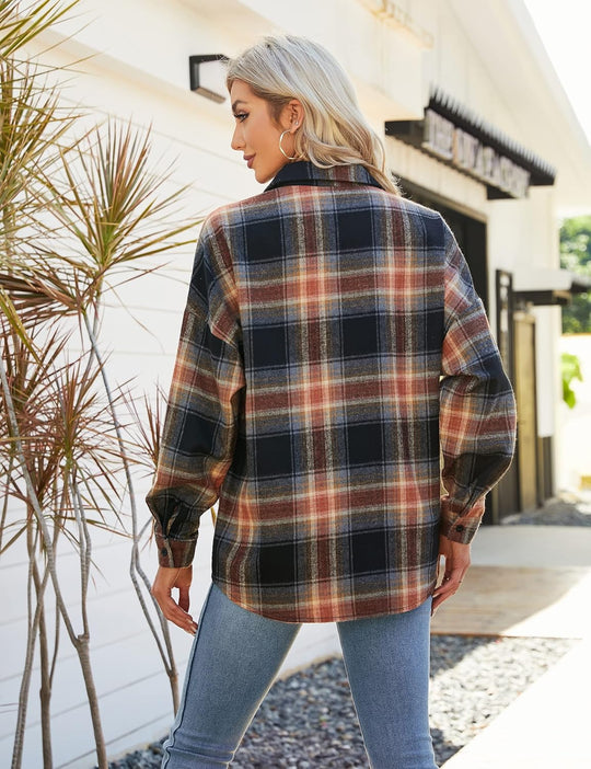 Taryn – Casual Plaid Button-Up Shirt for Women