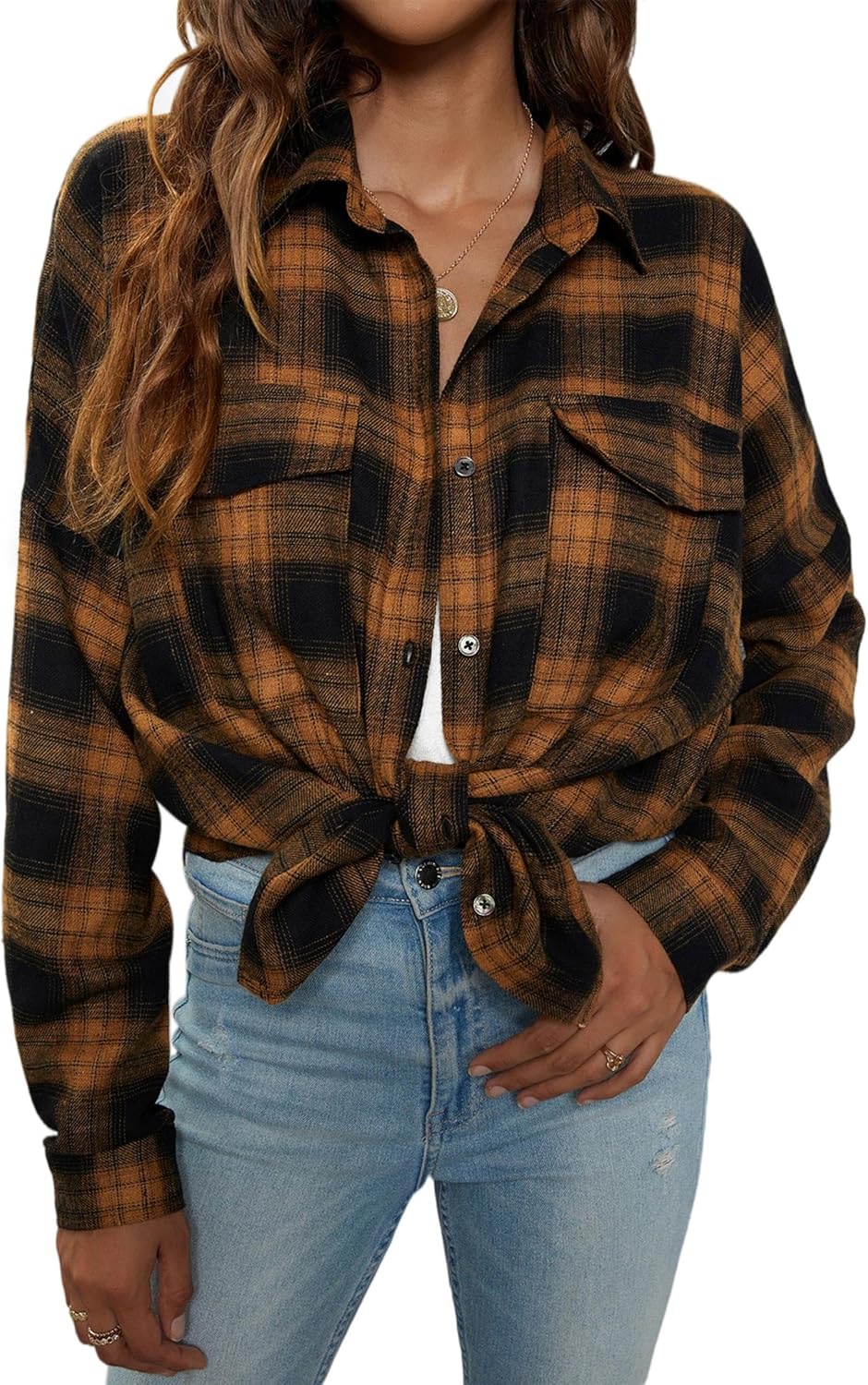 Taryn – Casual Plaid Button-Up Shirt for Women
