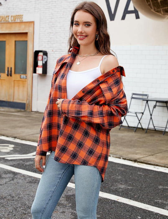 Taryn – Casual Plaid Button-Up Shirt for Women