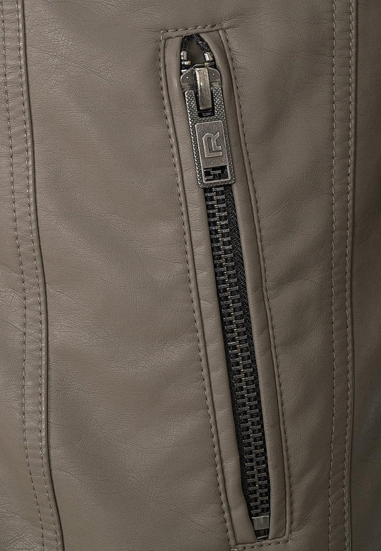 Enzo – Classic Faux Leather Biker Jacket for Men