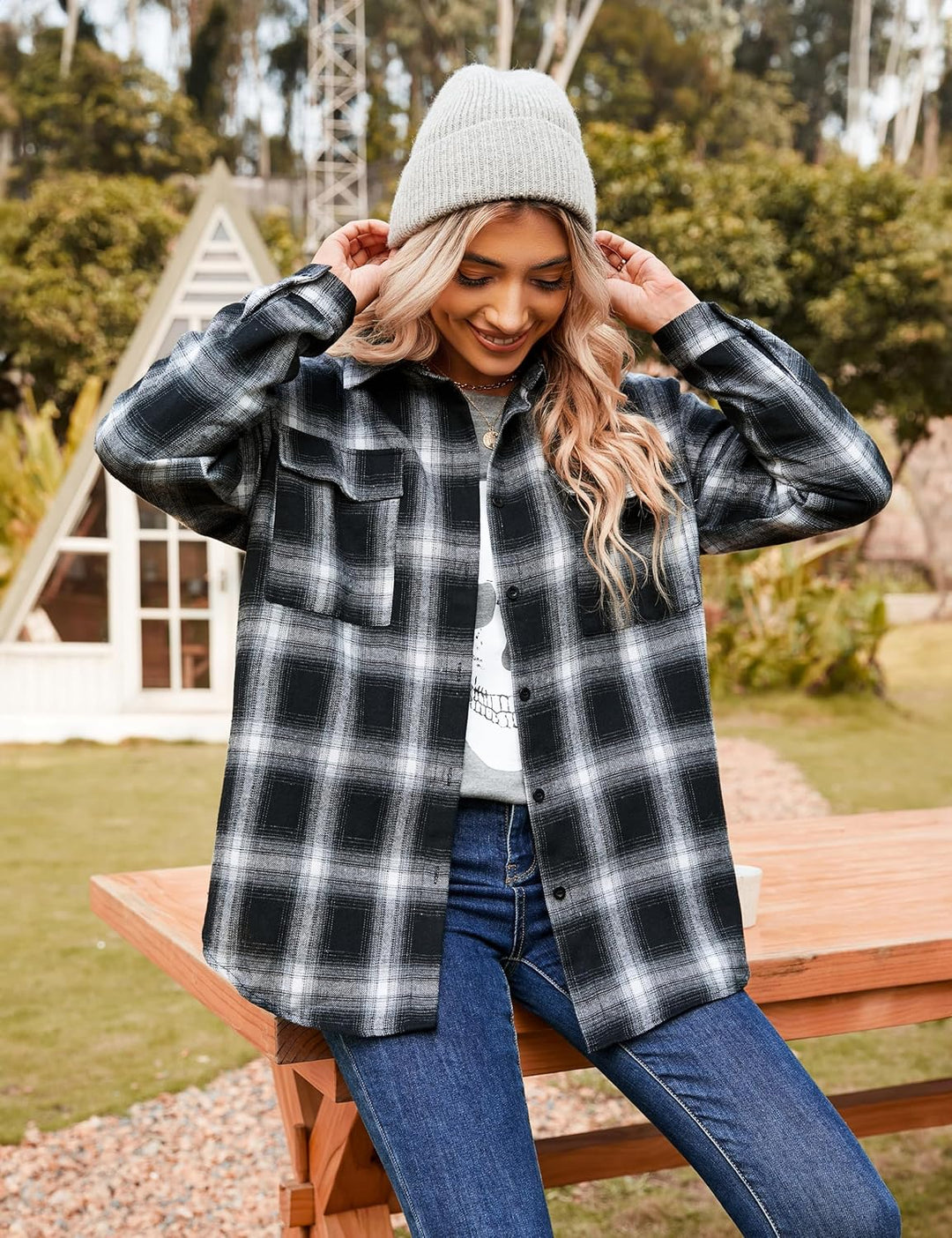 Taryn – Casual Plaid Button-Up Shirt for Women