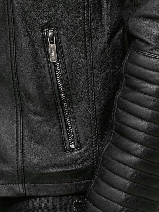 Enzo – Classic Faux Leather Biker Jacket for Men