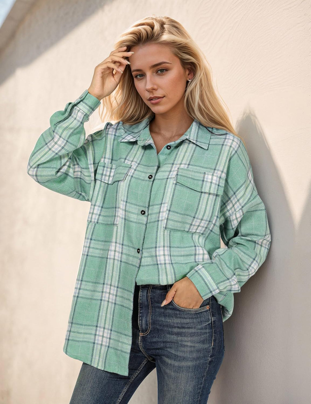 Taryn – Casual Plaid Button-Up Shirt for Women