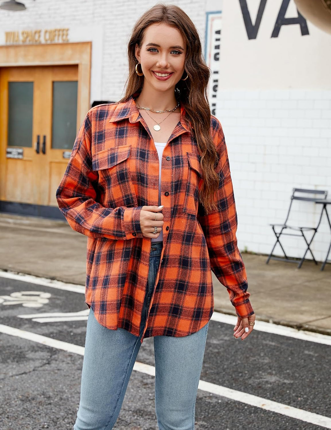 Taryn – Casual Plaid Button-Up Shirt for Women