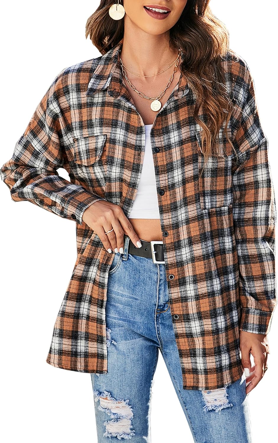 Taryn – Casual Plaid Button-Up Shirt for Women