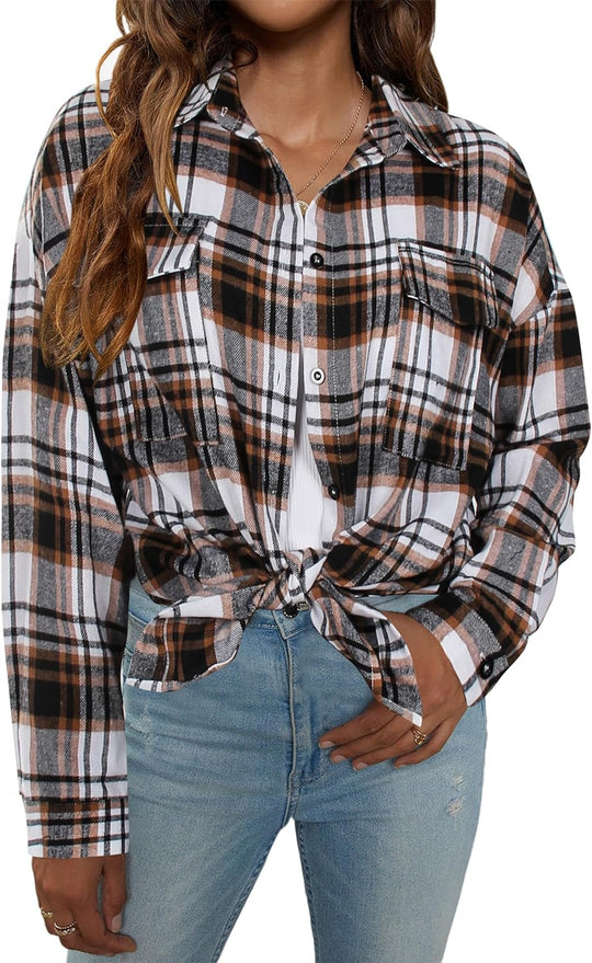 Taryn – Casual Plaid Button-Up Shirt for Women
