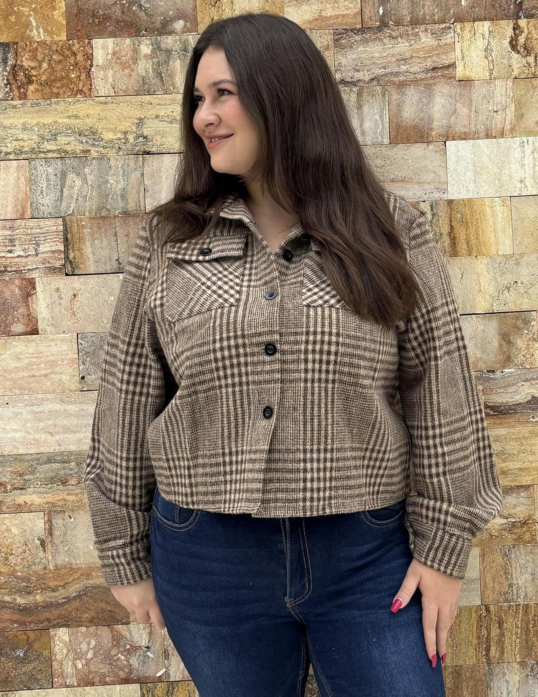 Danica – Plaid Button-Up Shacket for Women