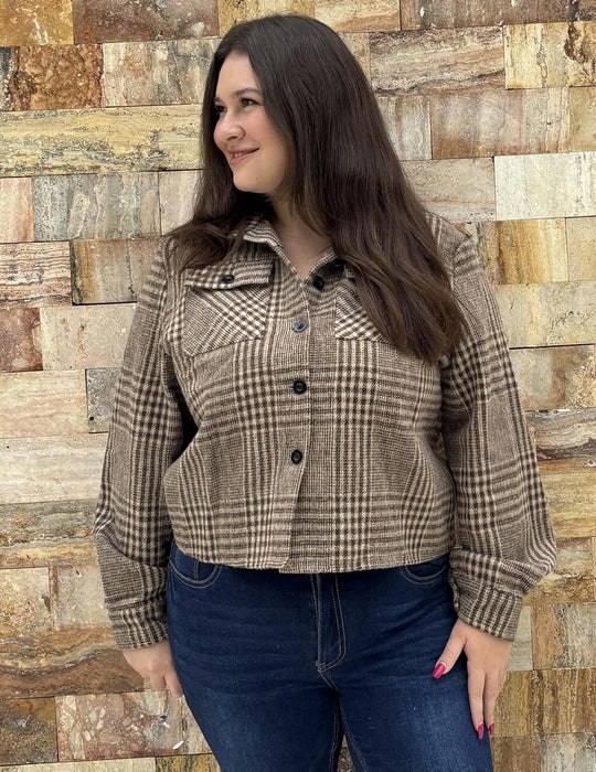 Danica – Plaid Button-Up Shacket for Women