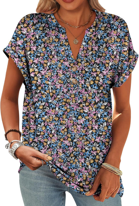 Tasha – Button-Down V-Neck Casual Top for Women