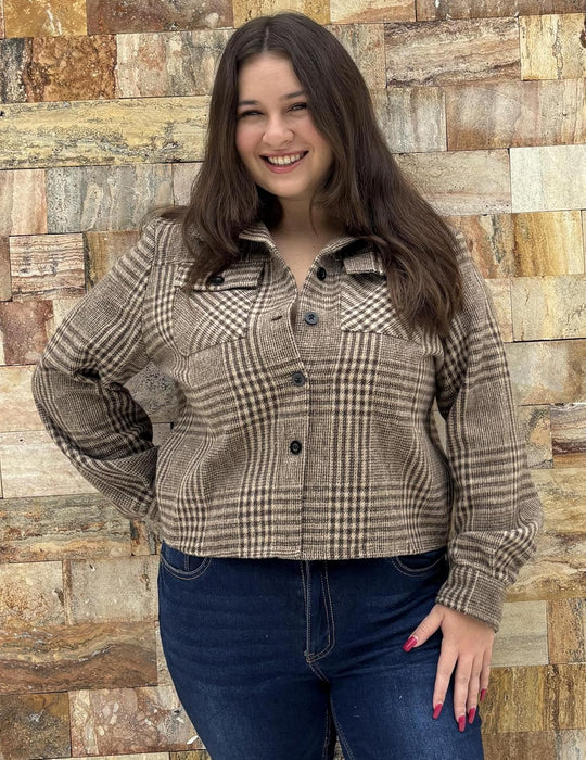 Danica – Plaid Button-Up Shacket for Women
