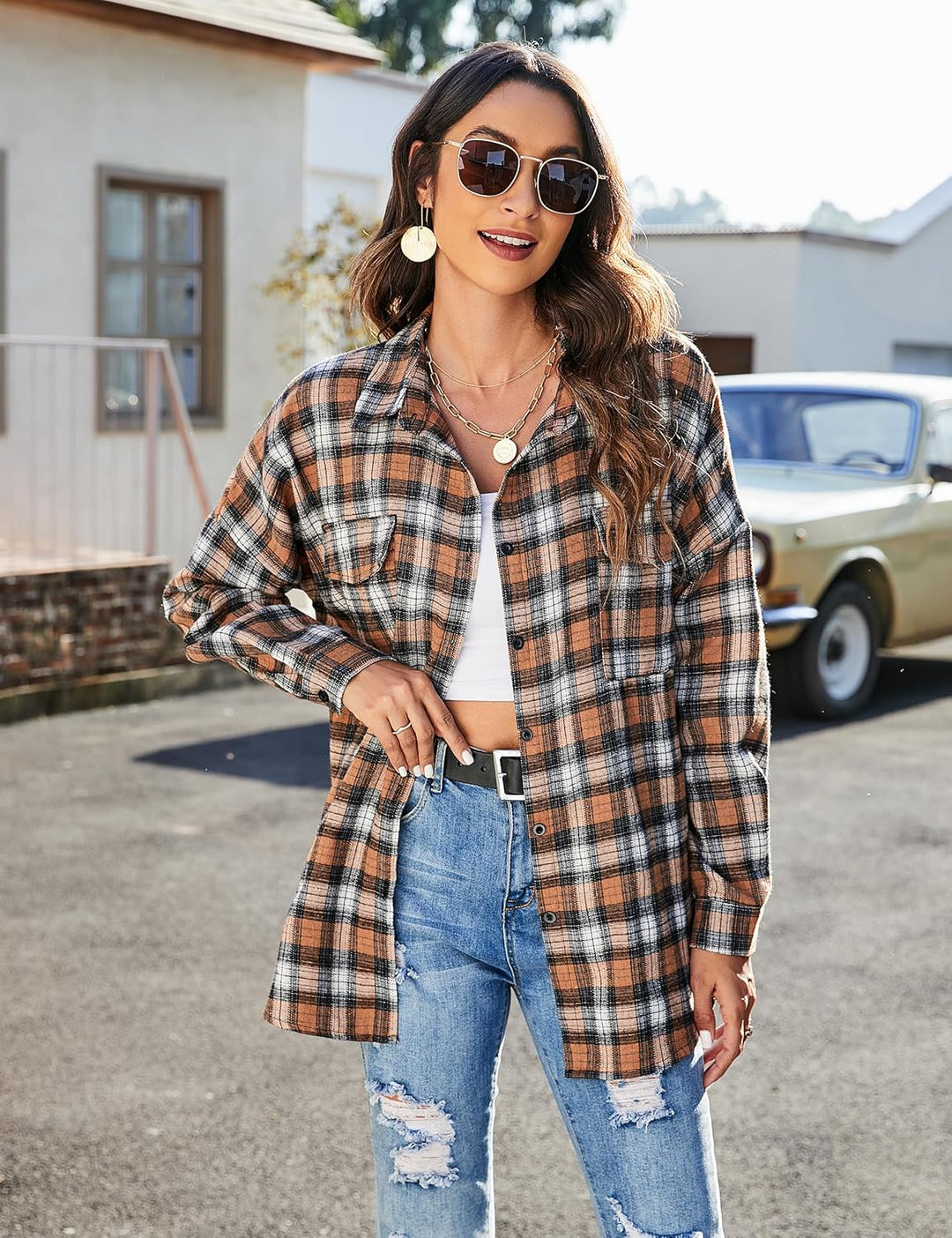 Taryn – Casual Plaid Button-Up Shirt for Women
