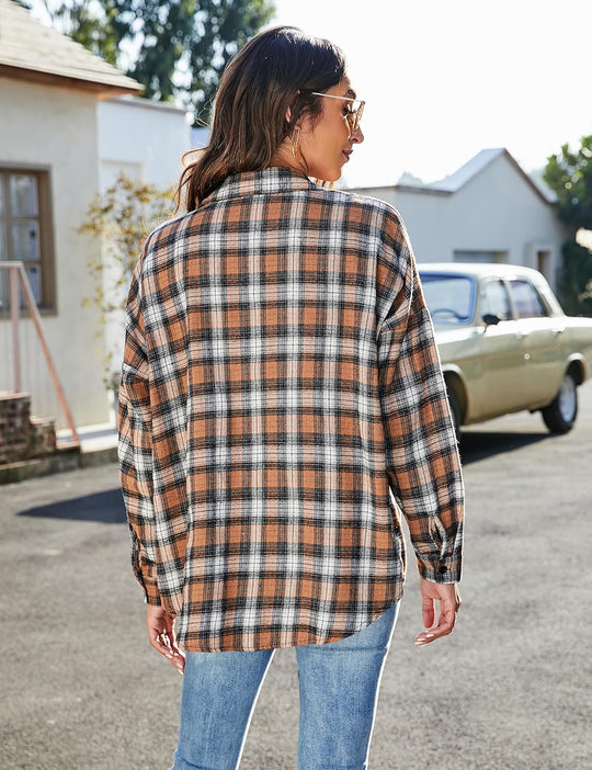 Taryn – Casual Plaid Button-Up Shirt for Women