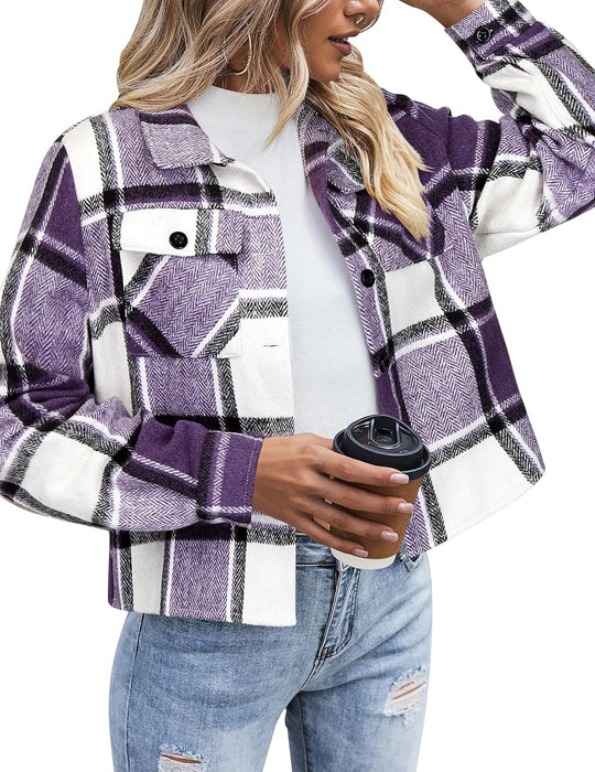 Danica – Plaid Button-Up Shacket for Women