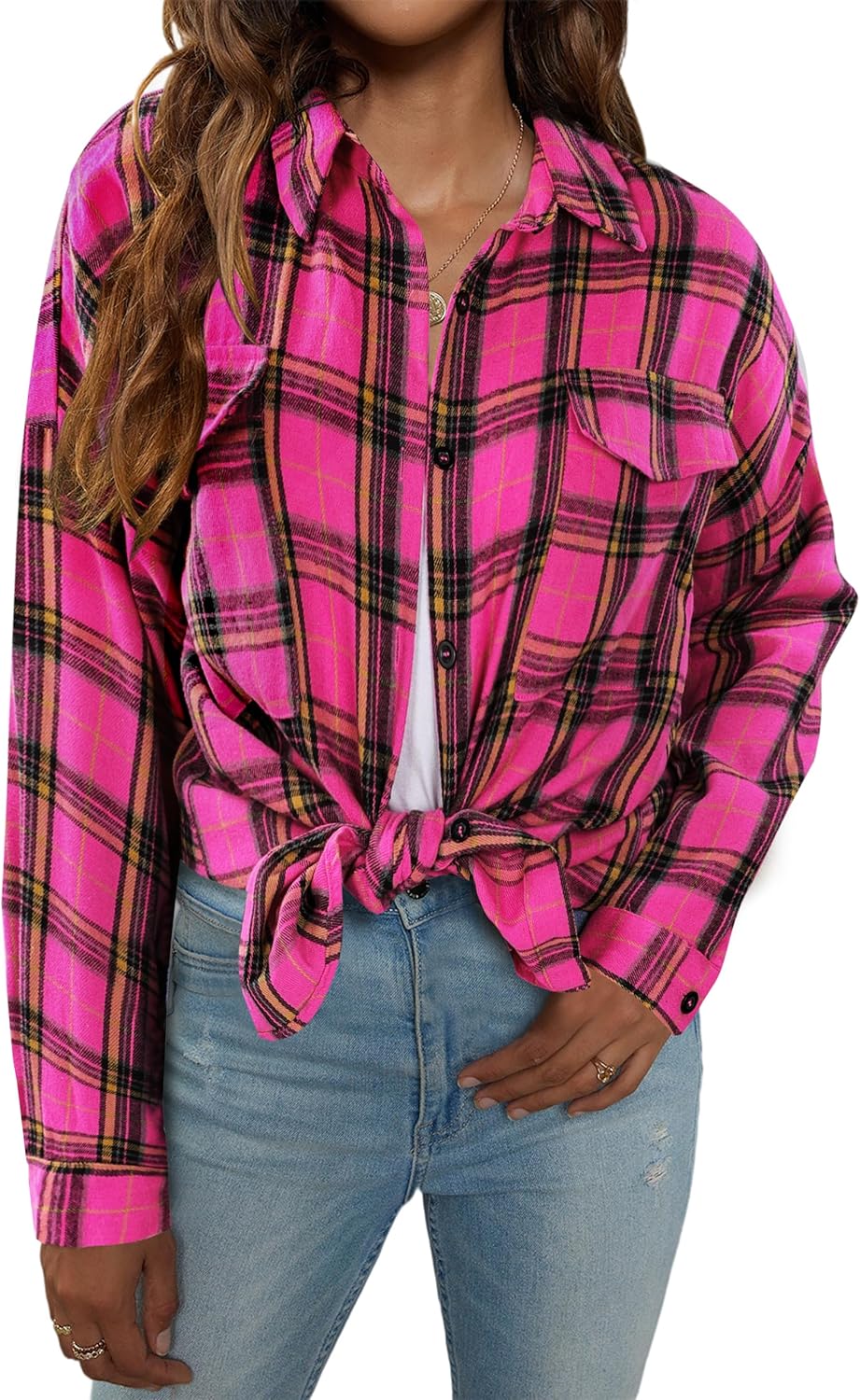 Taryn – Casual Plaid Button-Up Shirt for Women