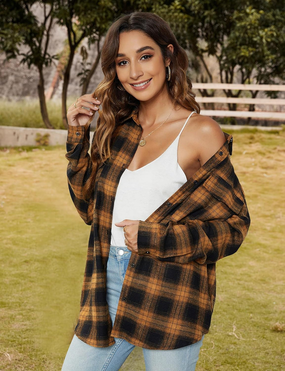 Taryn – Casual Plaid Button-Up Shirt for Women