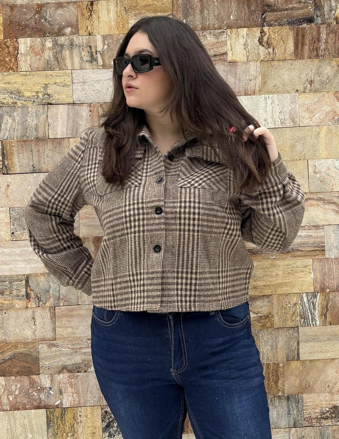 Danica – Plaid Button-Up Shacket for Women