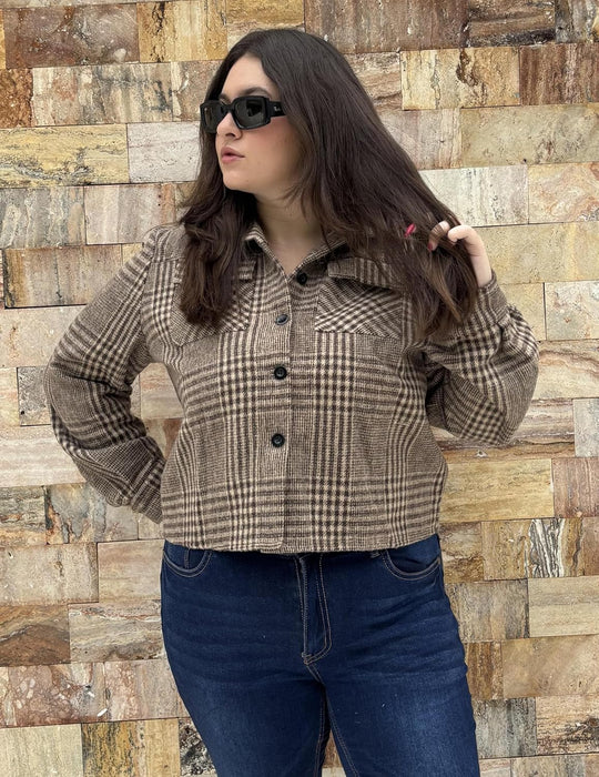 Danica – Plaid Button-Up Shacket for Women