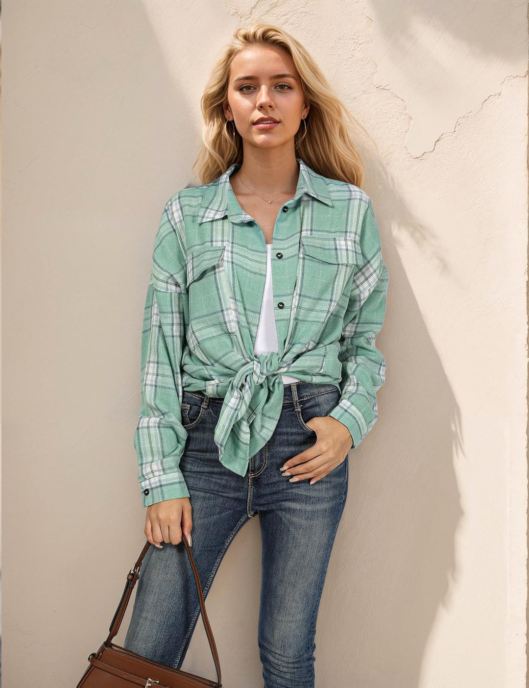 Taryn – Casual Plaid Button-Up Shirt for Women