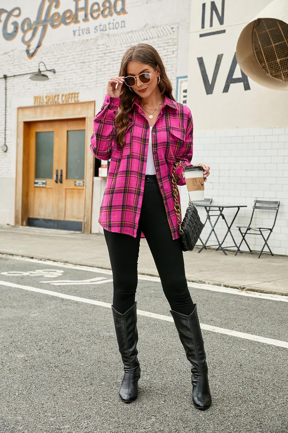 Taryn – Casual Plaid Button-Up Shirt for Women