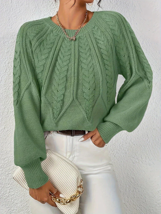 Geena – Chunky Cable Knit Sweater for Women