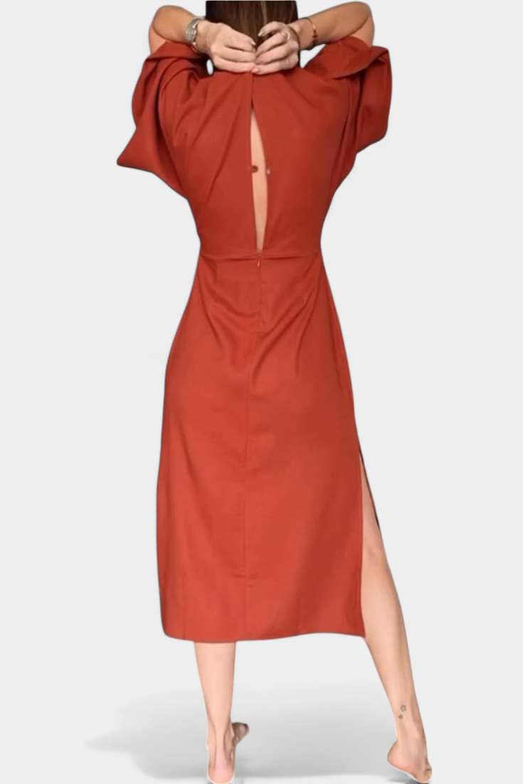 Leontine – Dress with Ties and Kimono Sleeves