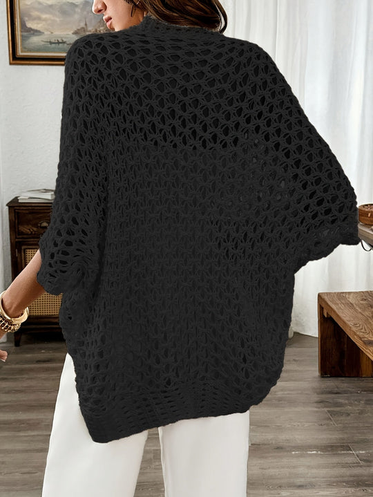 Belina – Open-Weave Crochet Cardigan