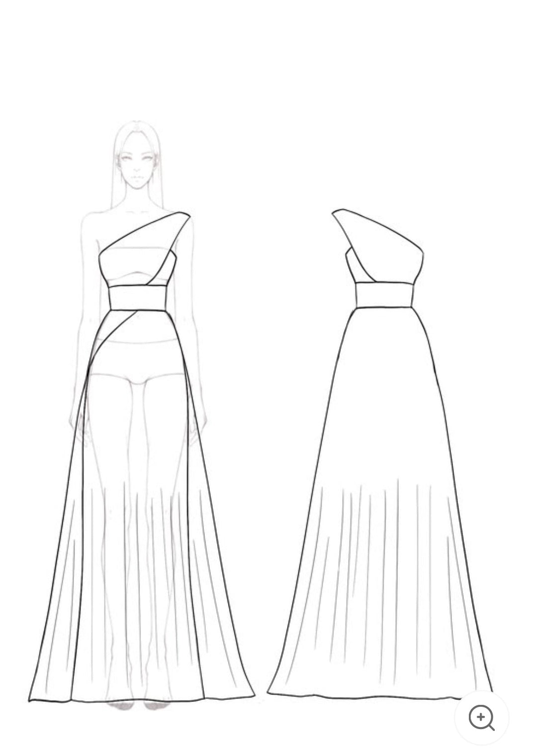 Heidi – One-Shoulder Pleated Chiffon Gown