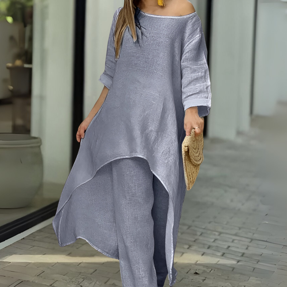 Mahveen – Flowing Asymmetrical Tunic Set for Women