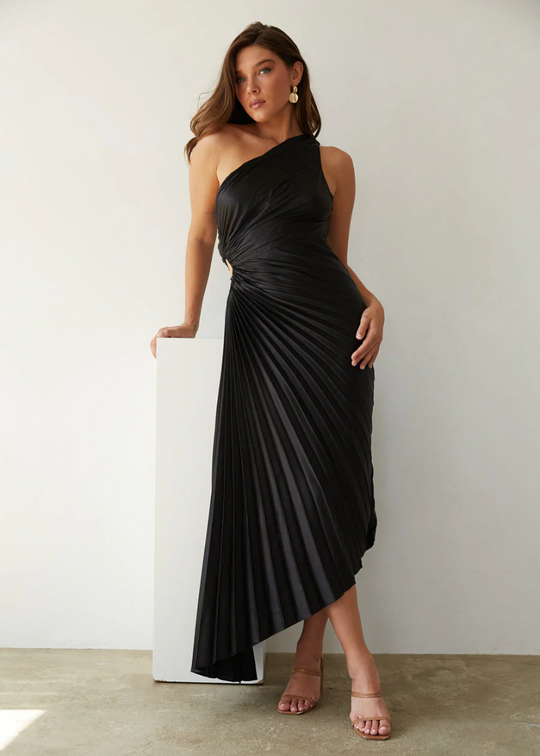 Cadence – One-Shoulder Pleated Evening Gown for Women