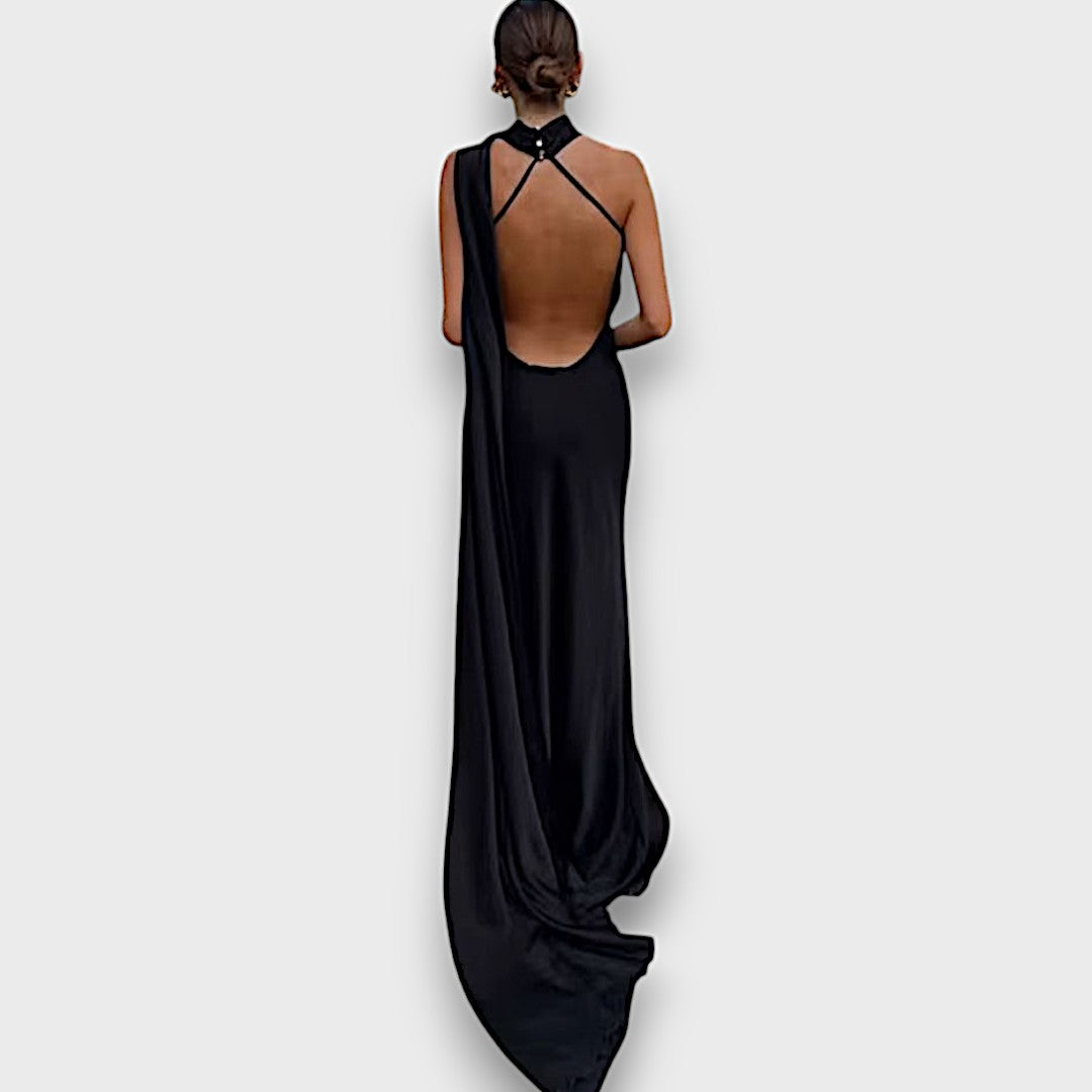 Corinne – Asymmetrical Evening Dress with Draping