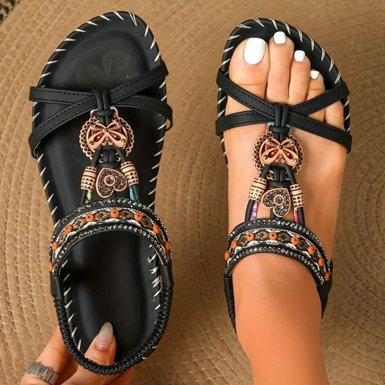 AureliaCharm – Beaded Boho Sandals