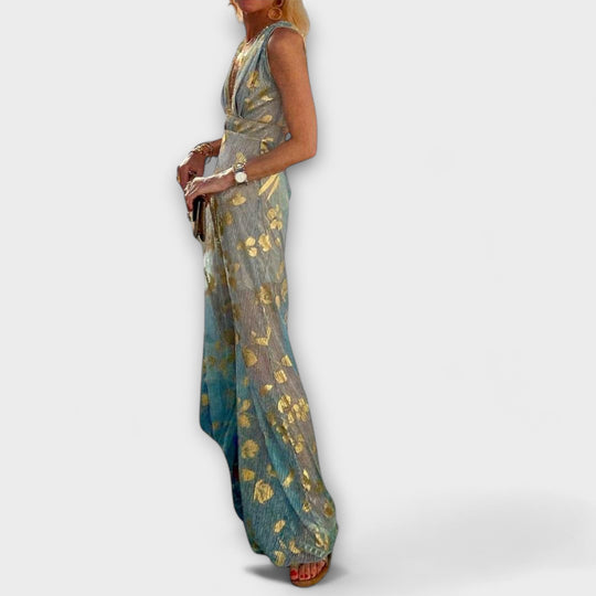 Almera – Lightweight Maxi Dress with Golden Reflections
