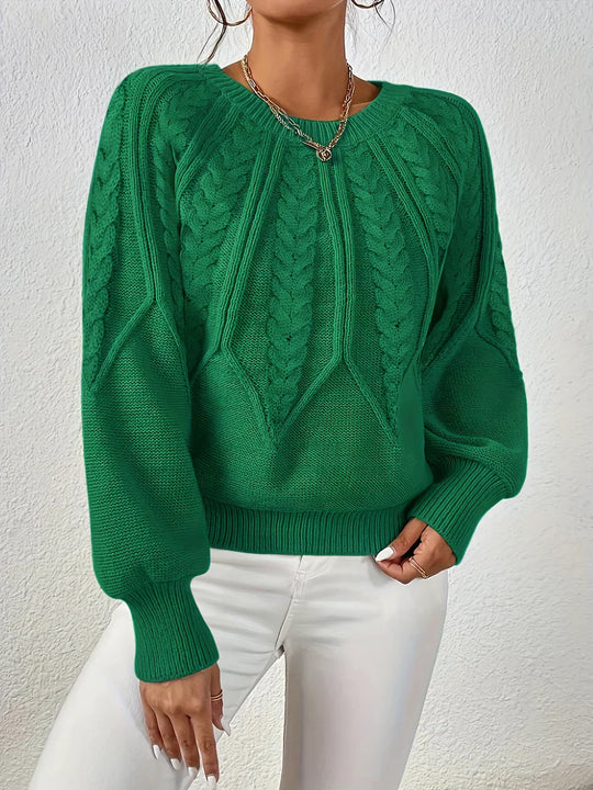 Geena – Chunky Cable Knit Sweater for Women