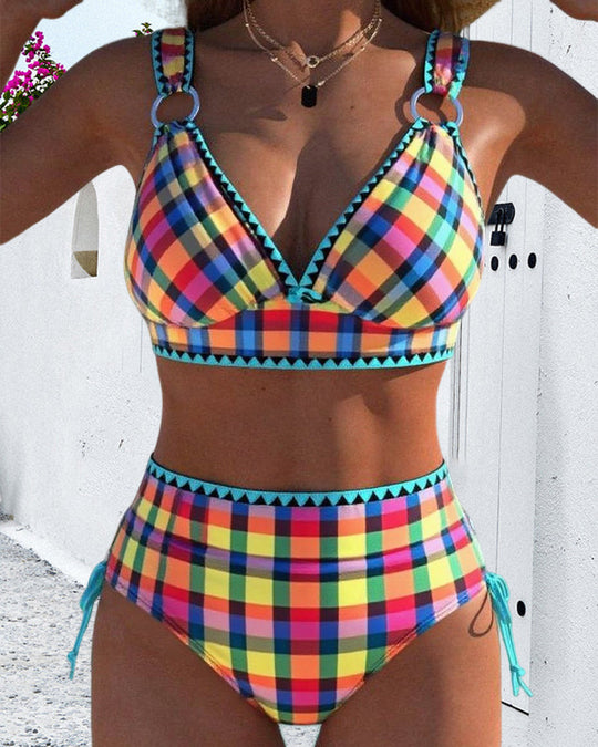 Bryn – Vibrant Checkered Bikini Set for Woman