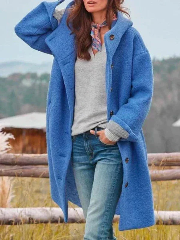 Alisse – Longline Button-Up Teddy Coat for Women