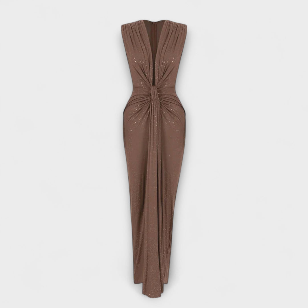 Thalya – Maxi Dress with Deep V-Neck