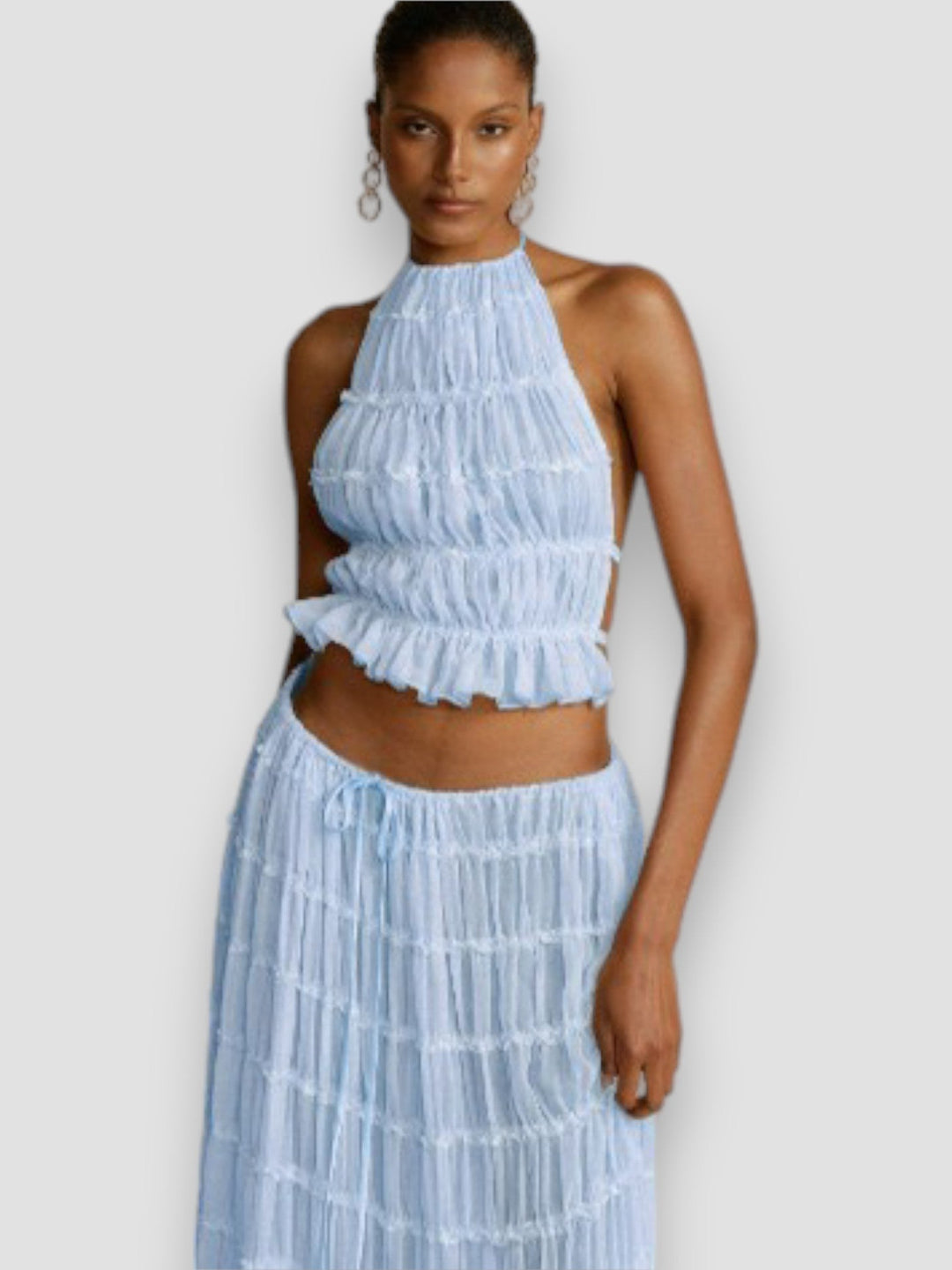 Mamie – Textured Two-Piece Maxi Set for Woman