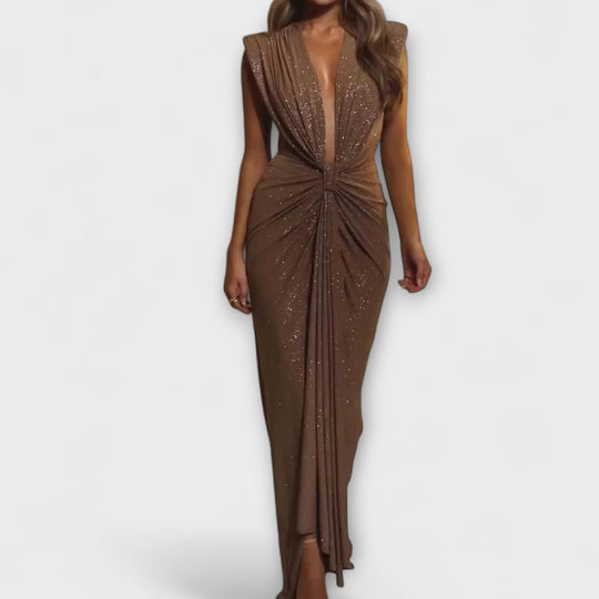 Thalya – Maxi Dress with Deep V-Neck