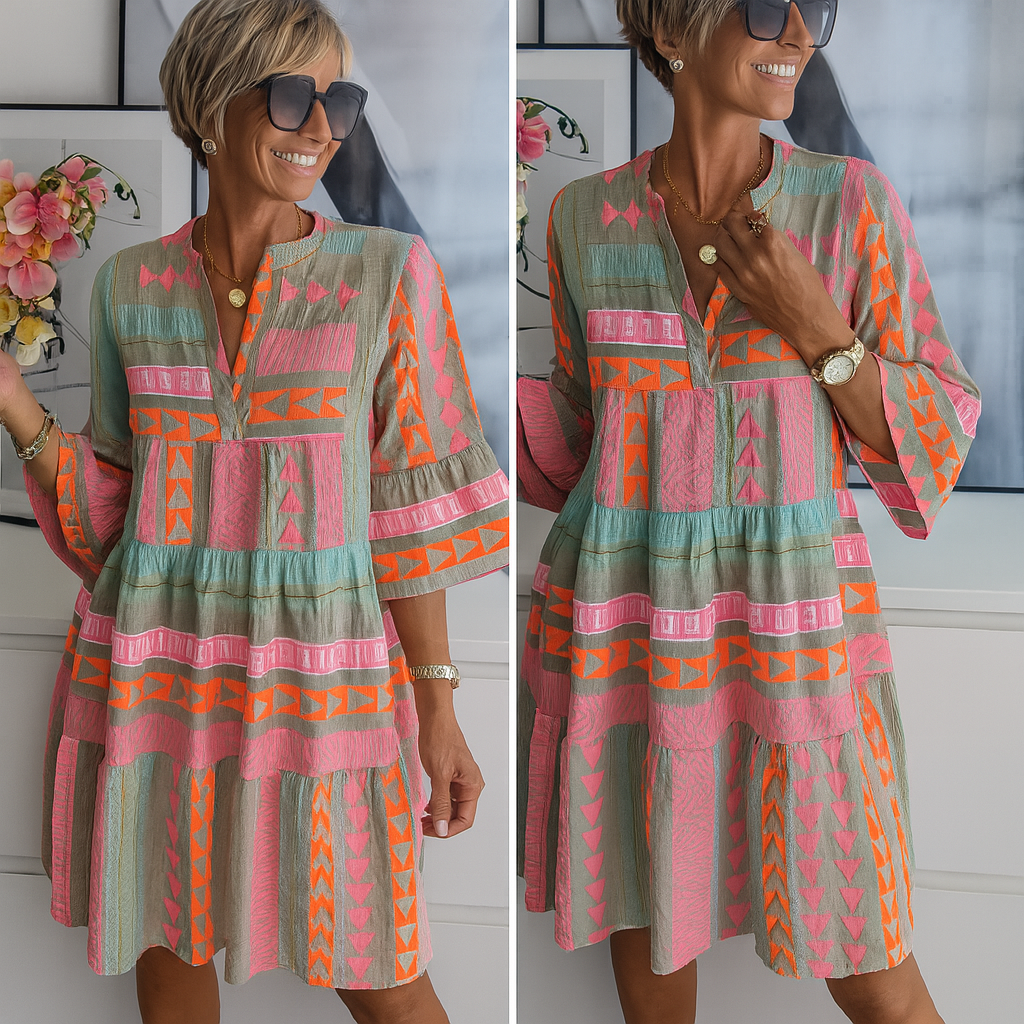 Sasha – Embroidered Boho Mini Dress for Women