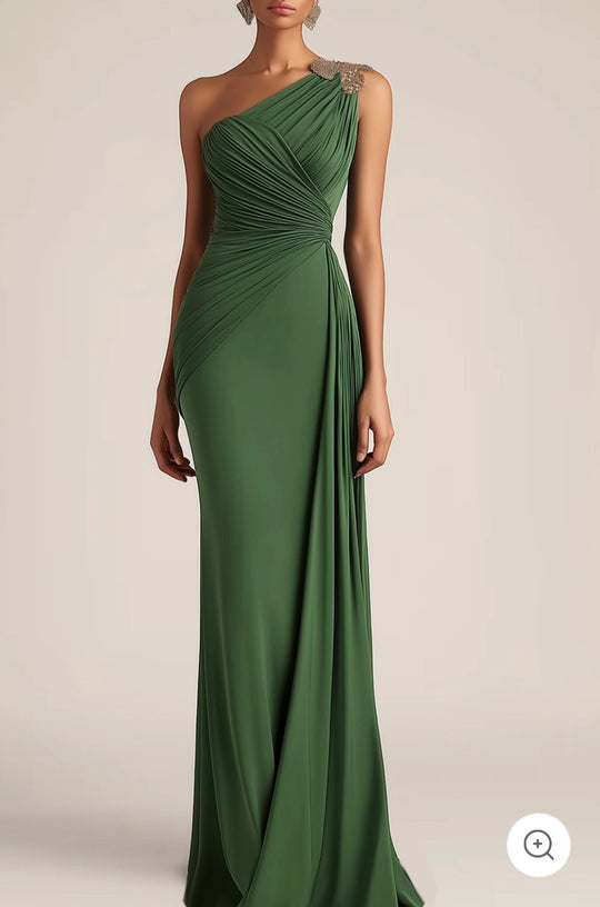 Hannele – One-Shoulder Ruched Evening Gown