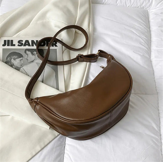 Theda – Crescent Leather Shoulder Bag for Women