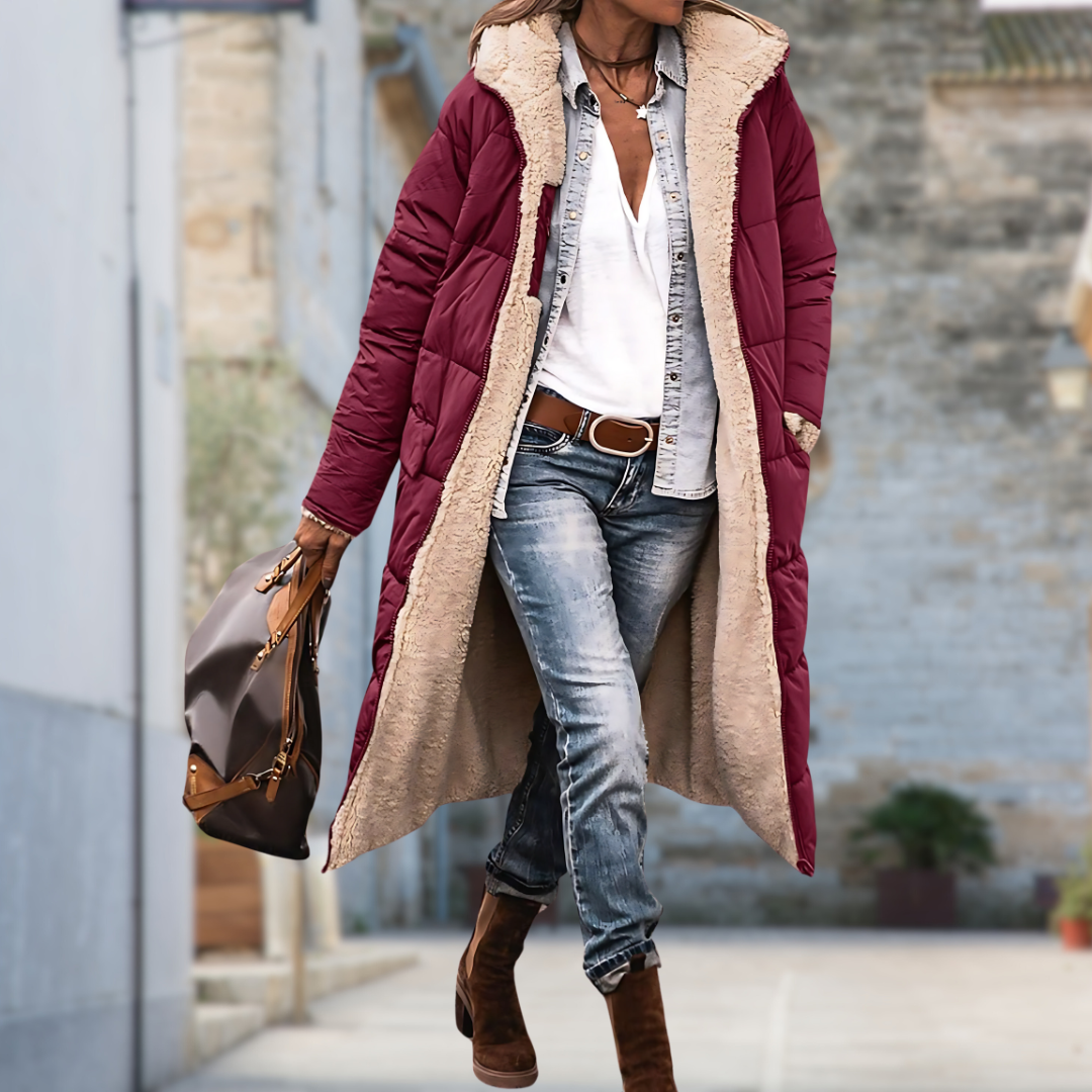 Kenna – Long Hooded Puffer Coat for Women