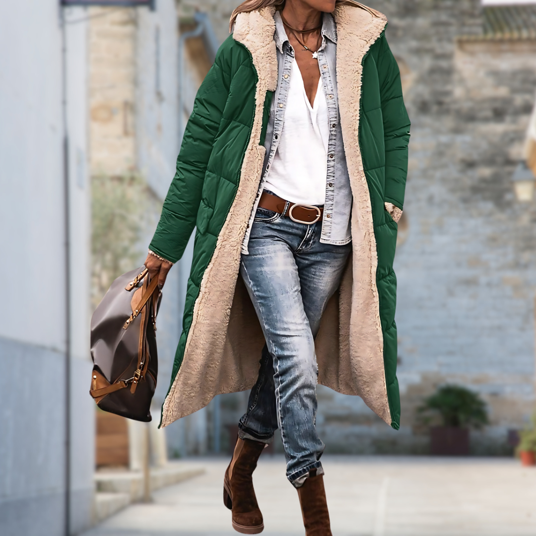 Kenna – Long Hooded Puffer Coat for Women