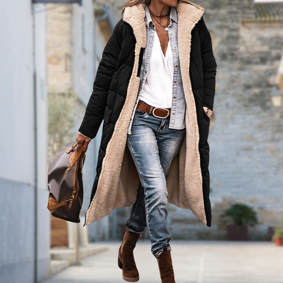 Kenna – Long Hooded Puffer Coat for Women