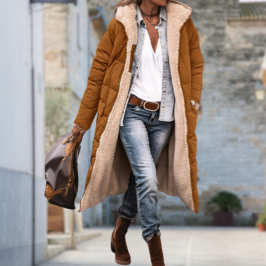 Kenna – Long Hooded Puffer Coat for Women