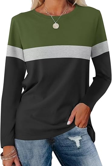Adelle – Color Block Long-Sleeve Top for Women